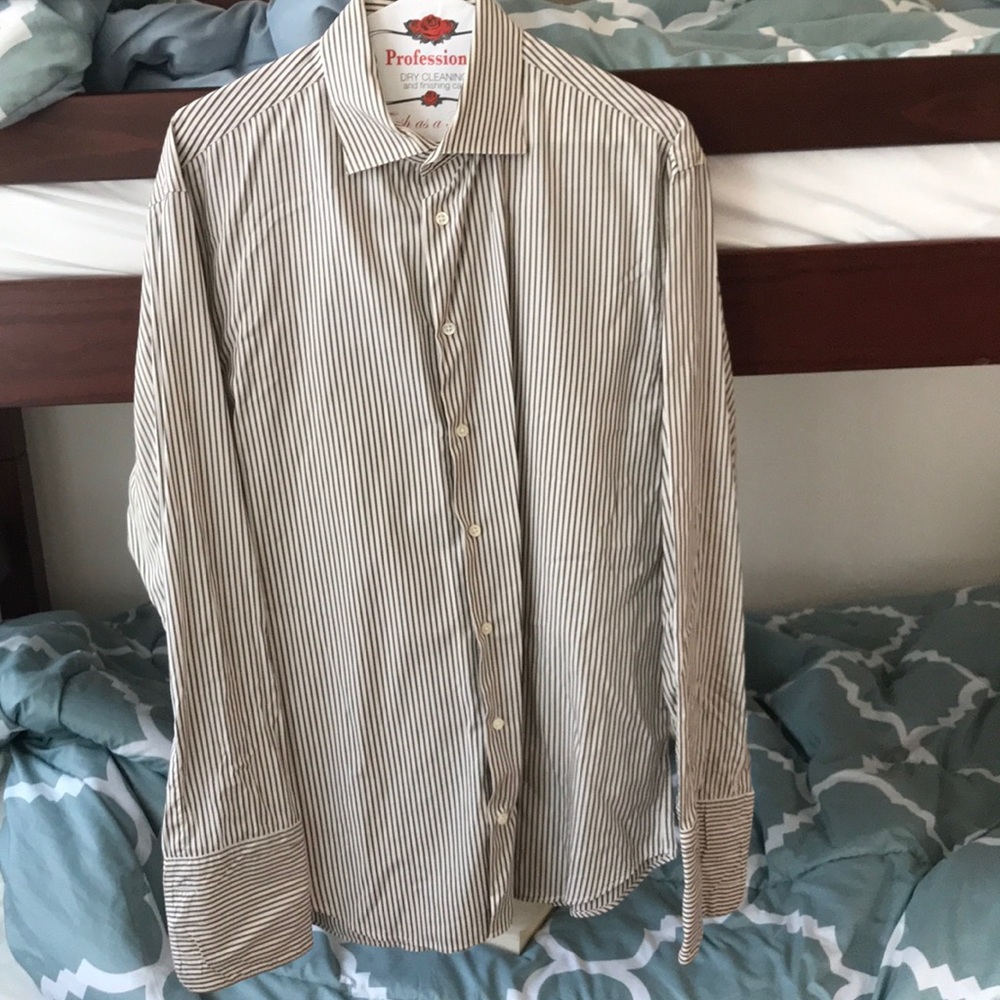 Armani Collezion Stripped Dress Shirt